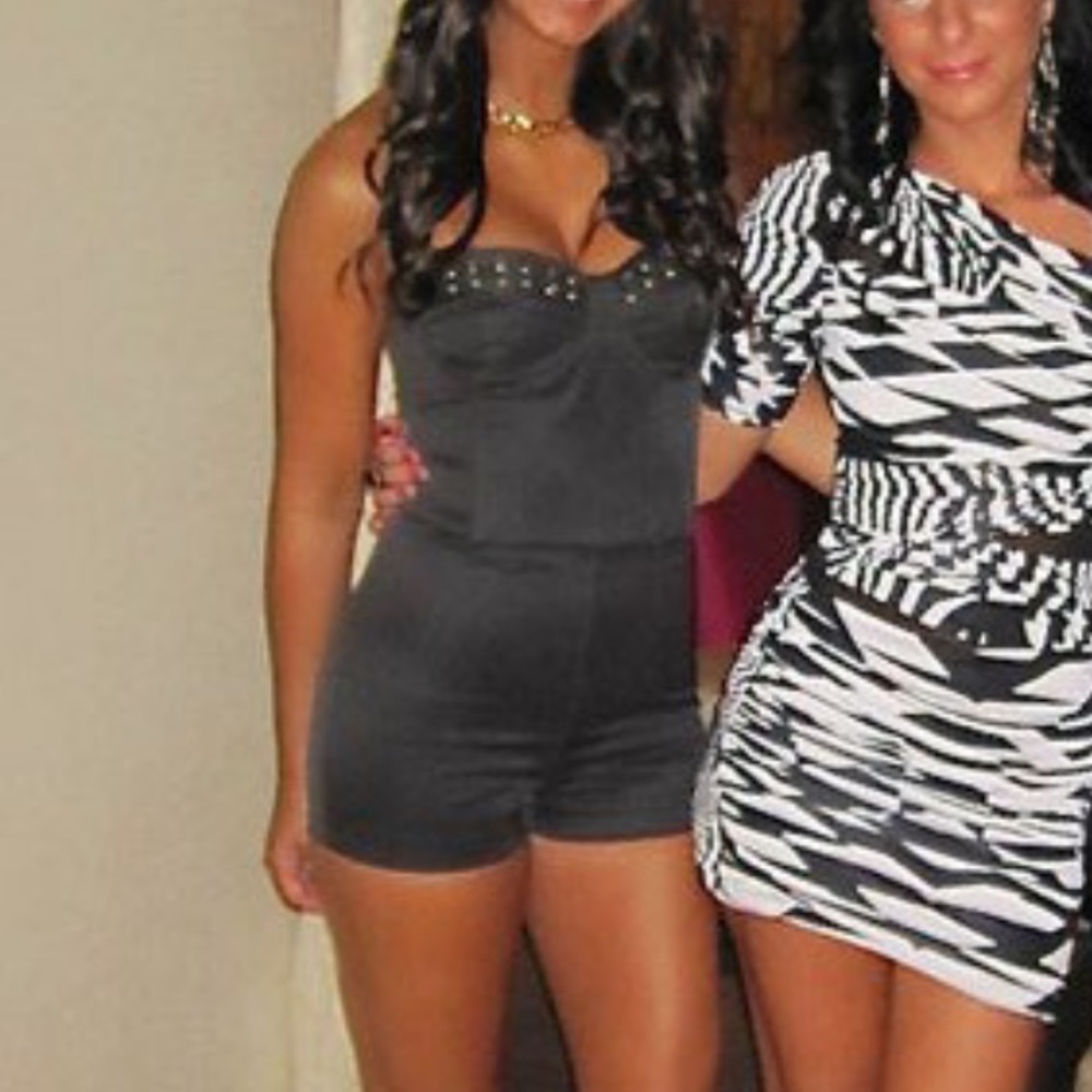 TOPSHOP Black Strapless Romper